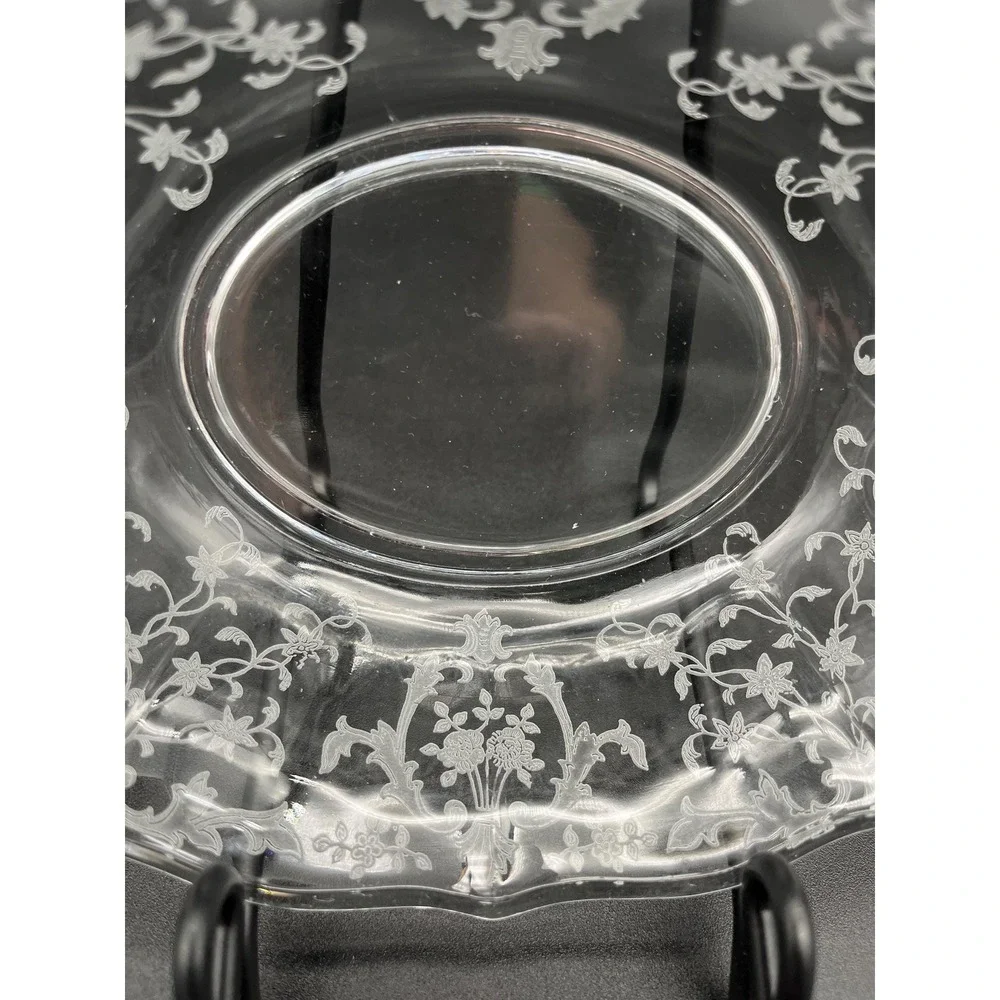 Fostoria Baroque Shape Sauce Bowl Meadow Rose Crystal